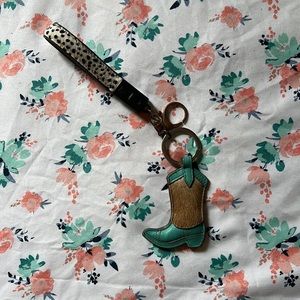 Cowgirl Cowhide Keychain